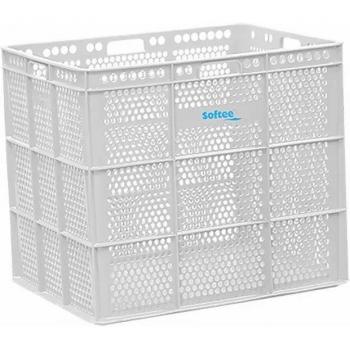 Cesta de PU Softee Blanca con diseño moderno, fabricada en polipropileno, resistente y ligera, ideal para organización y almacenamiento, dimensiones 30x30x25 cm