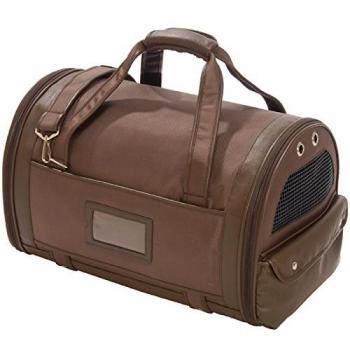 Transportín para Gatos y Perros Pequeños Bobby Devil - Bolsa de Transporte 47 x 30 x 30 cm, Marrón, con Correa para el Hombro (máx. 8 kg)