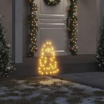 vidaXL Árbol de Navidad LED con Estacas 3 uds 50 LED 30 cm Color Negro y Verde