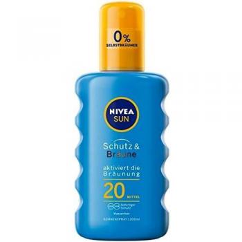 Nivea Sun Sun Spray, Sun Protection Factor 20, Spray Bottle, Protection and Tan, 200 Ml