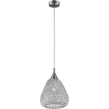 Lámpara colgante Simone Cromo 1 bombilla 36cm con suspensión de techo cromada grande