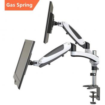 Perlegear Soporte de pared con movimiento completo articulado giratorio para monitor de 17-27