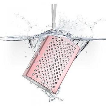 Altavoz Bluetooth, COMISO [Halo Audio] [Oro rosa] - [Aluminio de Lujo] [Impermeable al agua] Ultra - portátil mini altavoz de Bluetooth 4.0, altavoz para la Ducha inalámbrico incorporado con micrófono para las llamada de teléfono la mano libre
