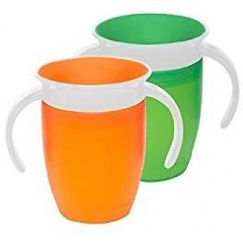 Juego de 2 Vasos de Aprendizaje Munchkin Miracle 360, de Color Verde y Naranja
