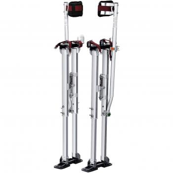 Adjustable Aluminum Drywall Stilts 36''-50'' with Knee Pads for Painting and Taping