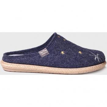 Toni Pons Women's Closed Felt Slippers with Embroidery - Blue Comfort Size 8 US