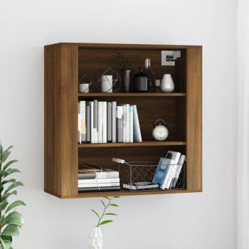 Armario de pared madera contrachapada 80x33x80 cm en color marrón roble, mueble de almacenaje para salón, buffet auxiliar y armario de almacenamiento