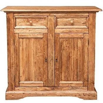 Alacena Country de madera maciza de tilo con acabado natural 110x45x103 cm