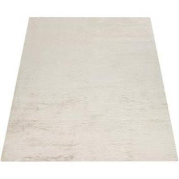 Alfombra de Pelo Largo Paco Home Kunstfell Soft 380, Rectangular, Lavable, Suave, Color Crema 160x230 cm