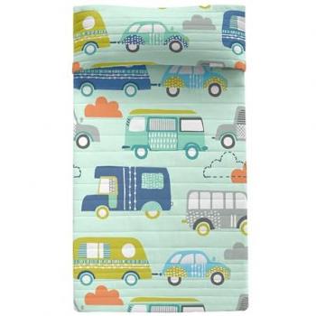 Colcha Infantil Multicolor Happyfriday Holidays 200x260 cm (Cama 105) 100% Algodón, Fabricada en España
