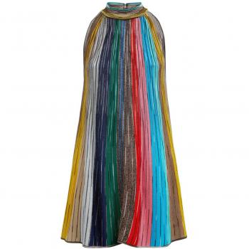 Missoni Women's Striped Sleeveless Mini Dress, Size Medium, Multicolor, Elegant Short Dress