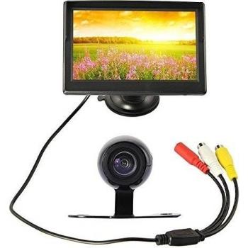Monitor - SODIAL(R)5 pulgadas TFT LED Monitor de camara trasera Camara de reserva de estacionamiento con formato de video NTSC / PAL, Resolucion de pantalla 320x240 impermeable IP67 / IP68 170 ¡ã lente de angulo 480TVL resolucion de pantalla
