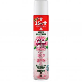 CASA JARDIN | Insecticida Aerosol | Potente Insecticida | Acción Instantánea| Hogar Libre de Insectos | Perfume Rosas | Contenido 750 ml