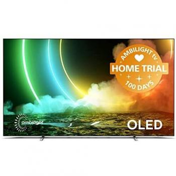Philips 55OLED706 4K UHD OLED Android TV, 55 Pulgadas 4K Smart TV con Ambilight, Imagen Vibrante HDR, Visión Dolby y Sonido cinematico Atmos, Soporte de Google y Alexa