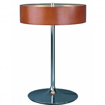 Lámpara de mesa Malibu con madera de cerezo y acabado en cromo