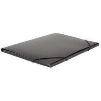 CARPETA PVC CON GOMILLAS 3 SOLAPAS NEGRA