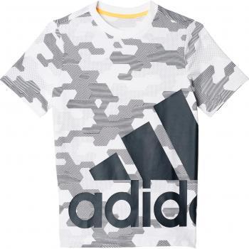 adidas YB LR S Tee - Camiseta para niño, color blanco / gris, talla 152