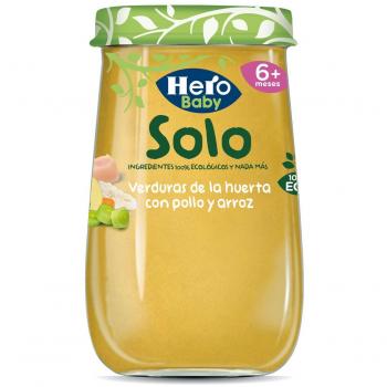 Hero Solo Tarrito Ecológico de Verduras de la Huerta, Pollo y Arroz -Para Bebés a Partir de los 6 Meses - Pack de 12 x 190 g