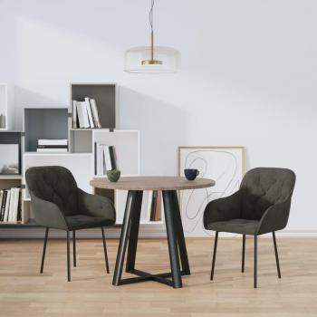 Dark Grey Velvet Dining Chairs - Set of 2