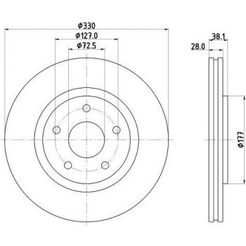 HELLA 8DD 355 123-151 Disco de freno - 55789PRO - revestido
