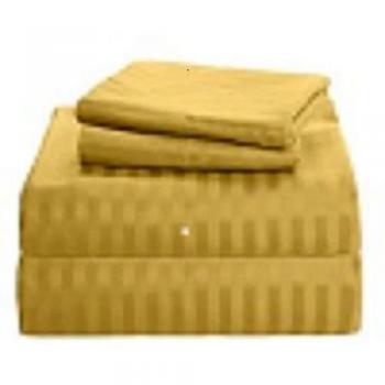 Elección de algodón egipcio de lino británico 300-estándar de satén de la funda de edredón y pillowcoase., Gold Stripe, UK King