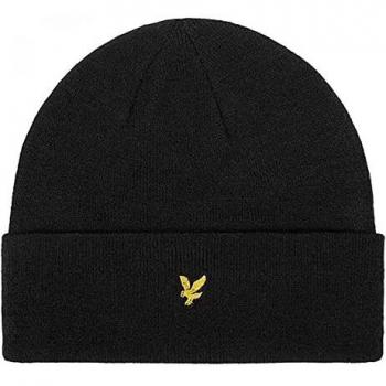Lyle & Scott Logo Beanie - True Black - Male - Size: One Size