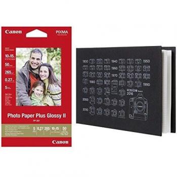 Canon PP201 PLUS Papel fotográfico y álbum de fotos 2311B069 50 hojas y álbum de fotos para 36 fotos