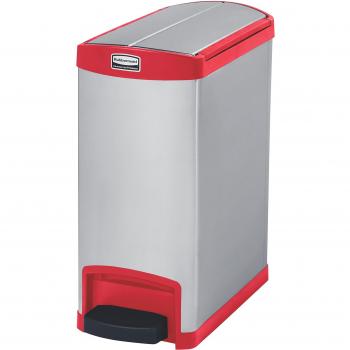 Contenedor de Basura Slim Jim con Pedal, Metal, 30L, Rojo