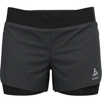 Pantalones Cortos 2 en 1 Odlo Zeroweight 3 Inch para Mujeres - Negro/Antracita