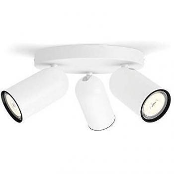 Philips Pongee plato /espiral blanco con 3 focos casquillo GU10, cabezal ajustable