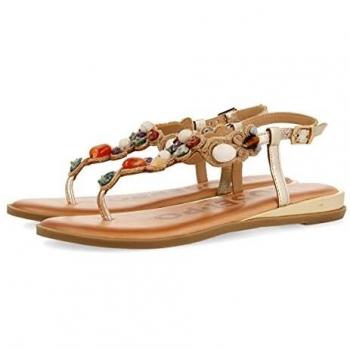 SANDALIAS DORADAS CON CUÑA PARA MUJER ELDORET