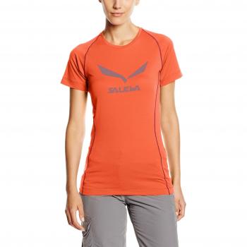 Salewa Solidlogo Dry W S/S Tee - Camiseta de manga corta para mujer, color coral, talla 52/46