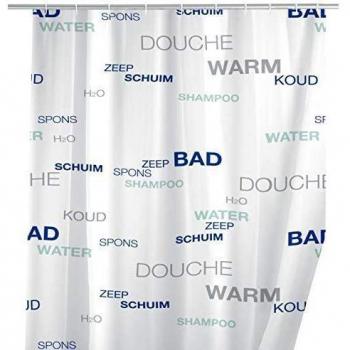 WENKO Cortina de ducha Water - impermeable, Polietileno, 180 x 200 cm, Multicolor