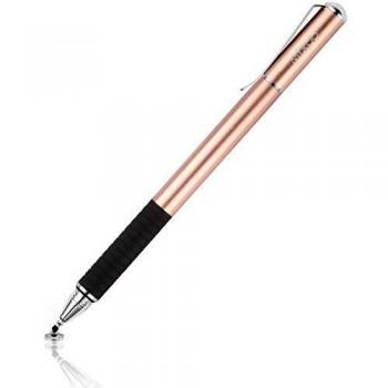 Mixoo 2-in-1 Precision Disc & Fiber Stylus with Fine Point Universal Touch Screen Capacitive Pen for iPad, iPhone, and Other Devices (Rose Gold)