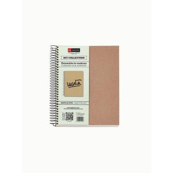 Cuaderno Reciclado A5 120 Hojas 5x5 mm Espiral Cartón Marrón