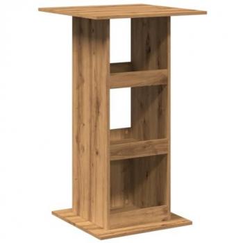 Mesa alta bar con almacenaje madera roble artisian 60x60x102 cm Marrón