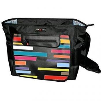 Bolso city Tris & Ton para carro de bebé o de hombro para mamá o papá modelo Monkey con 12 bolsillos 6 interiores de gran capacidad fácil sujeción al cochecito y cierre con cremallera