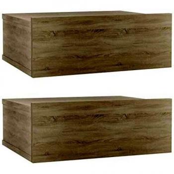 vidaXL Floating Nightstands 2 pcs Sonoma Oak 40x30x15 cm Engineered Wood