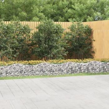 Arriate de gaviones forma arco hierro galvanizado 600 x 50 x 50 cm, 800 x 50 x 50 cm, 200 x 50 x 100 cm Vidaxl Plateado