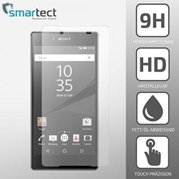 SmarTect® Sony Xperia Z5 Cristal Blindado Premium Protector de Pantalla de Cristal Templado Endurecido | Gorilla glass con grado de dureza 9H | Lámina blindada - cristal protector de calidad contra rasguños