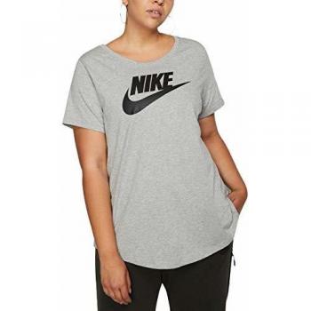 NIKE W NSW tee Essntl Futura Plus Camiseta, Mujer, dk Grey Heather/Black, 58/60