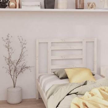Cabecero para cama blanco de madera maciza de pino 106x4x100 cm