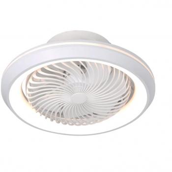 Ventilador de techo rotativo DC Bhoor con luz CCT regulable y mando Ø50 Blanco
