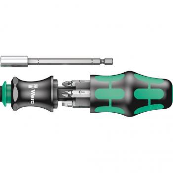 Destornillador Portapuntas Wera Kraftform Kompakt 28 SB con Estuche de Transporte, 6 Puntas Intercambiables y Mango Bimaterial, Referencia: 05073240001