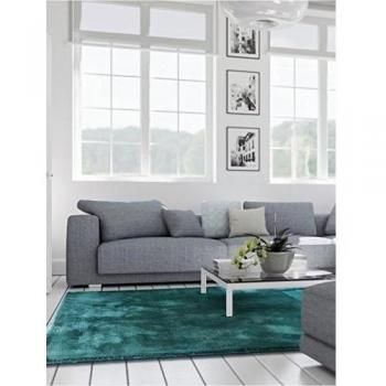 benuta Alfombra moderna Donna Viscose Turquesa 160x230 cm - 100% Viscosa - Monocolor - Handtufted - Cuarto de estar