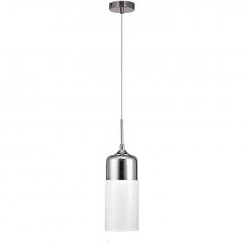 Lámpara colgante de techo Mia Cromo pulido 1 bombilla 47cm E27 Vidrio transparente