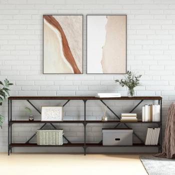 Mesa consola de roble y hierro 200x30x75 cm