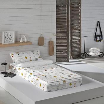 Saco Nórdico con Relleno 100% Algodón para Cama de 90 cm - Diseño Divertido Haciendo el Indio (90 x 190/200 cm)