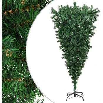 vidaXL Upside-down Artificial Christmas Tree with Stand Green 180 cm