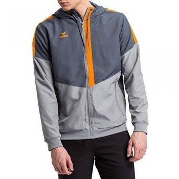 Chaqueta con Capucha Erima Tracktop Squad Gris Naranja Unisex XXL